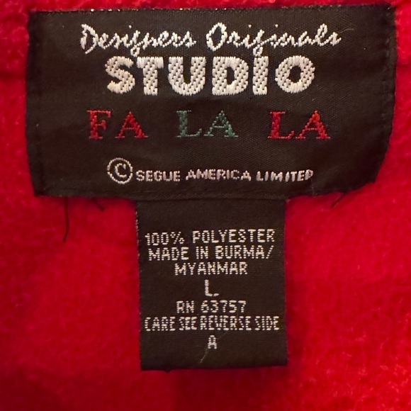 Red Vintage Fleece Button Down Christmas Holiday Shirt Kitsch Teacher Snowman L - Picture 2 of 7